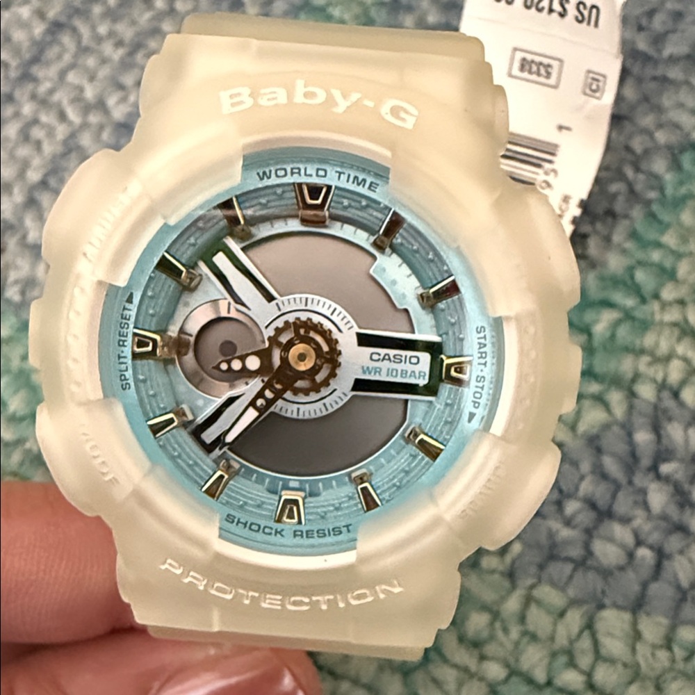 Casio Baby-G Frosted Blue and Gold Watch